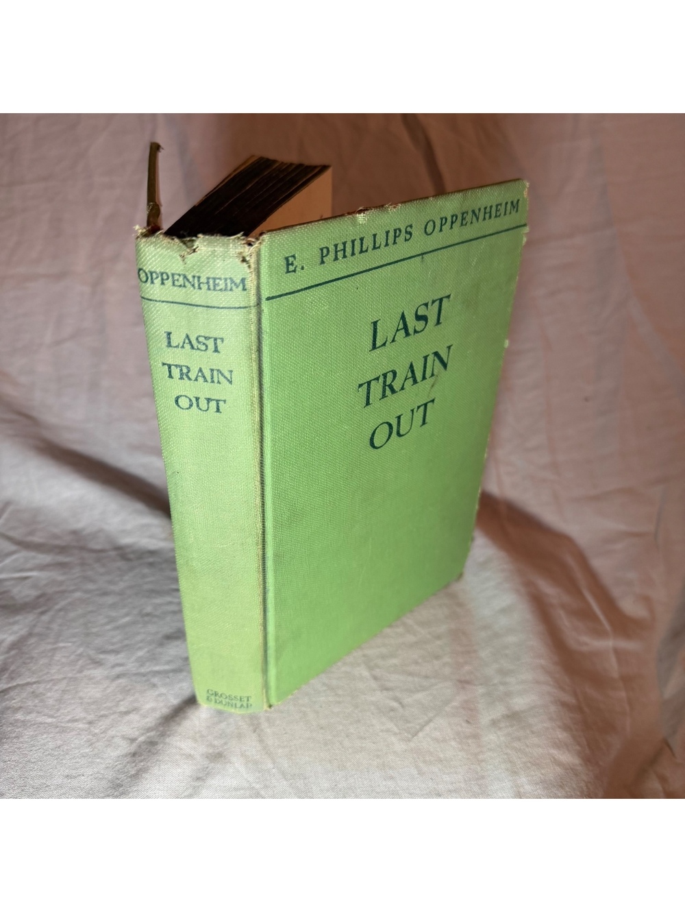 Last Train Out by E. Phillips Oppenheim - Vintage Hardcover Book, Green Cloth, 1